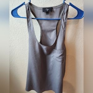 Gray silk tank